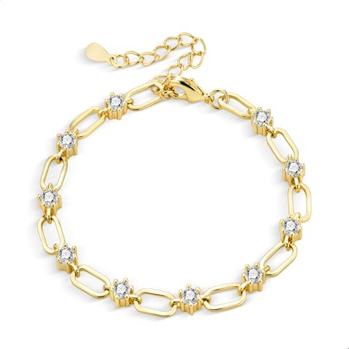 ASH'S CHOICE Gold/Silber Verstellbar Armband Kubanisches Armband für Damen