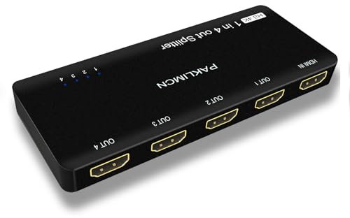 HDMI Splitter 1 in 4 Out - 4K HDMI Splitter for TV, Dual Monitors, 4K60Hz DMI Splitter 1 in 2 Out,Not for Extend(4K 1IN4)
