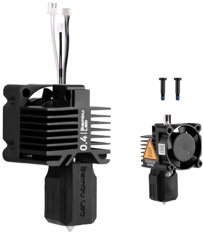 CCTREE Original X1/X1C Hardened Steel Nozzle Hotend Complete Kit, 0,4mm | Full Assembly Hot End mit Fan, Ceramic Heater, Thermistor, Extruder Heating Block Replacement für Bambu Lab X1 Carbon/X1/X1C