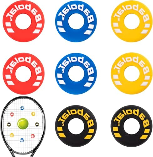 Heanvmyss Ammortizzatore per Racchetta da Tennis,8 Pezzi Smorzatore di Vibrazioni Tennis in Silicone,Set di Antivibrazioni Tennis per Giocatori di Tennis