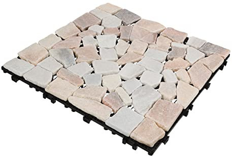 DIYEAH Naturstein-fliesen Zum Verbinden Steinfliesen Für Boden Balkon Bad Korrosionsbeständige Fliesen Zum Stecken