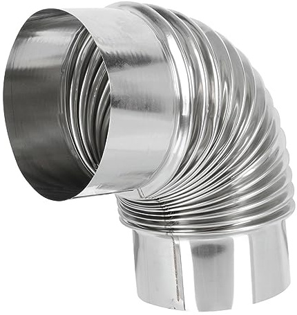 DIYEAH Tubo di Scarico in Acciaio Inox per Stufa Legna Canna Fumaria Gradi Tubo di Sfiato Flessibile per Cucina e Bagno