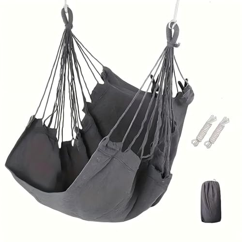 1 pezzo sedia amaca altalena (500 lbs max)-pensile sedia amaca corda altalena interna per camera da letto, all'aperto, patio, camera da letto, portico, ponte anti ribaltamento amaca (con borsa)