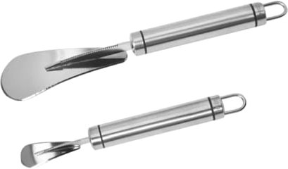 LABRIMP Pelador de Naranjas Portátil 2 Unidades Acero Inoxidable Plateado