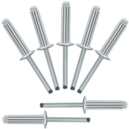 Zorveiio 100 Pcs 1/4 x 1 Aluminum Blind Rivets Dome Head Pop Rivets for Installing Accessories, (Silver)