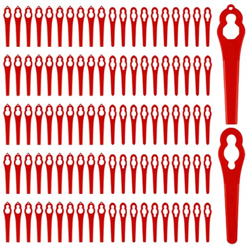 TRKETK 100 lame in plastica per decespugliatore a batteria, 83 mm, lame da taglio per tosaerba, accessori di ricambio, lame per tagliaerba senza fili, per tagliaerba senza fili