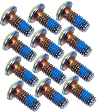 BATHVEVE Titanium Steel Bike Brake Pad Screws M5x10mm Multi-color Set of 12 for Mountain and Road Bicycle Disc Brake Repair