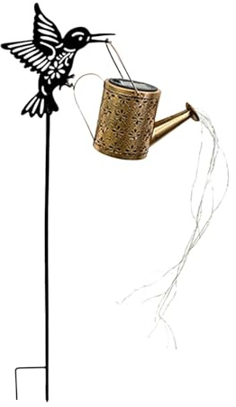 Arrosoir À Énergie Solaire, Arrosoir Colibri LED Lumières Solaires, Décor de Jardin Étanche Éclairage d'Ambiance pour Patio Jardin Terrasse Allée Fête Vacances