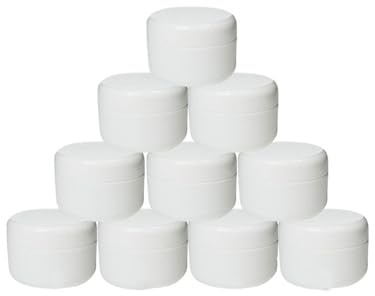 flacon voyage Bouteilles rechargeables en plastique rose, pot de maquillage vide, pot de voyage for crème for le visage, lotion, récipient cosmétique(White Color,30g (ml) 40mm X 36mm)