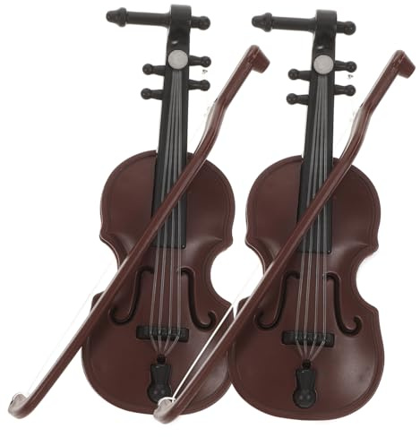 BESPORTBLE Modelli Mini Violino 2pezzi Decorazioni per Casa e Ufficio in Abs Design Tradizionale Ornamentali per Giochi e Adornamenti Desktop Stili multipli