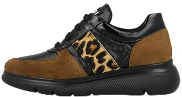 Lodi Zapatillas de Mujer para Looks urbanos y funcionales. Diseño Sencillo y Elegante. Pieles y Tejido Combinado. Suela de Goma de 4 cm. Cierre Mediante cordonera. Serie A-RUT5600.