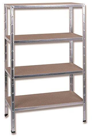 SCHULTE Regalwelt Schwerlastregal mit 4 Holzböden, 180x120x40 cm (HxBxT), Traglast pro Ebene ca. 120 Kg, verzinkt, Lagerregal, Kellerregal, Werkstattregal, Steckregal