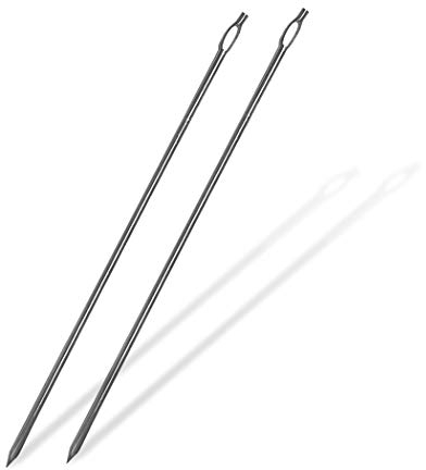 SpitJack Butchers Meat Trussing Needle. Cooking Needles for Lacing Roast Turkey, Chicken, Rotisserie Pig, Whole Hog, Lamb, and Pork Skin. SS, 7 inch. 2 Pack