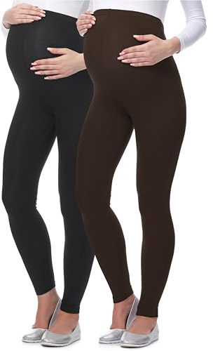 Be Mammy Leggins Premaman Donna Lunghi in Viscosa Vestiti Premaman 02 (Nero/Marrone, M)