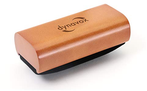 Dynavox Samt-Reinigungspuk SP120, Samtbürste zur Vinylreinigung in Holzoptik, Hellbraun