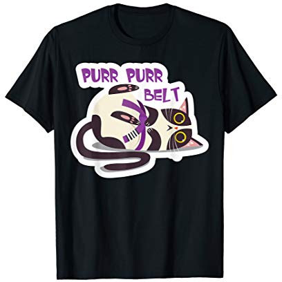 Brazilian Jiu-Jitsu Cute Cat purple belt moans Purr purr T-Shirt