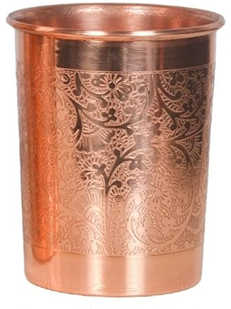4 Stück Premium Qualität Hammered Copper Tumbler – 100% Pure Copper Tumbler für Wasser – Better Then Gläser, Safer Than Plastic (Design 8)