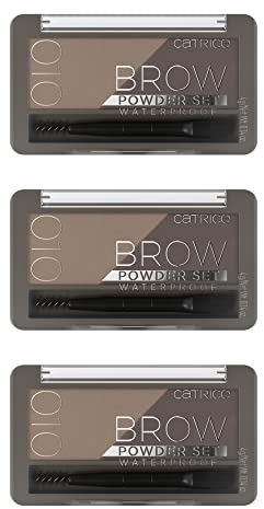 Catrice Brow Powder Set Waterproof, Augenbrauen Puder, Nr. 010, Braun, langanhaltend, sofortiges Ergebnis, matt, vegan, wasserfest, ohne Mikroplastikpartikel, Nanopartikel frei, 3er Pack (3x4g)