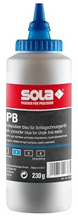 Sola CPB Schlagschnurkreide Blau - Füllmenge 230 g - Schlagschnurpulver Blau, Ersatz-Kreide für Schlagschnur - sehr gut sichtbar auf hellen Oberflächen - gute Hafteigenschaften - leicht abwaschbar