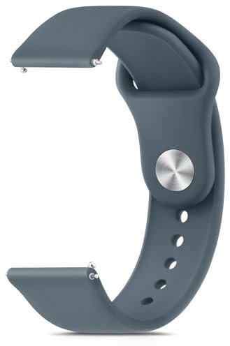 20mm 22mm Silicone Watch Strap for Women Men, Quick Release Replacement Strap with Stainless Steel Button Sport Watchbands Wrist Straps