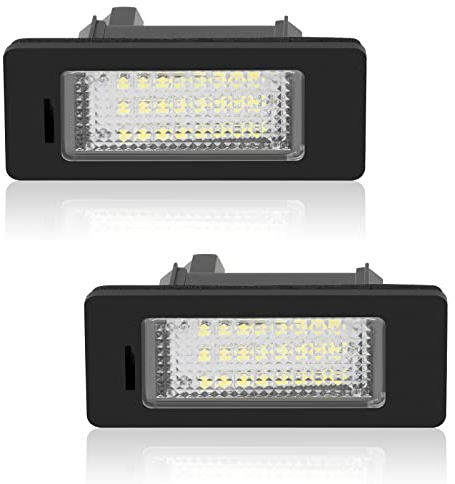 URAQT LED Kennzeichenbeleuchtung, 2 x 6500 K Kennzeichenleuchte 400Lm Heckleuchte Weiß Kennzeichen 12V Eingebauter Canbus für B-MW E39 E60 E82 E90 E92 E93 M3 E39 E60 E70 X5 E60 E61 M5 E88