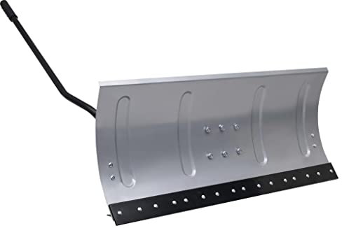 WIFESE Spazzaneve per trattore prato con adattatore, 100 x 44 cm, pala da neve, spazzaneve e spazzaneve con angolo regolabile in acciaio verniciato a polvere, argento