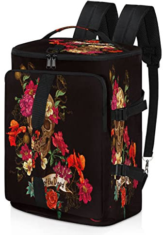 Day of The Dead Sport-Rucksack für Männer und Frauen, floraler Totenkopf, Seesack mit Schuhfach für Fitnessstudio, Reisen, Wandern, Rucksack, multi, Einheitsgröße, Sportlich