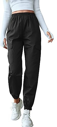 Pantalon Cuisine Femme - Pantalon Cargo Ample à Taille élastique pour Femme Short Blanc Jean