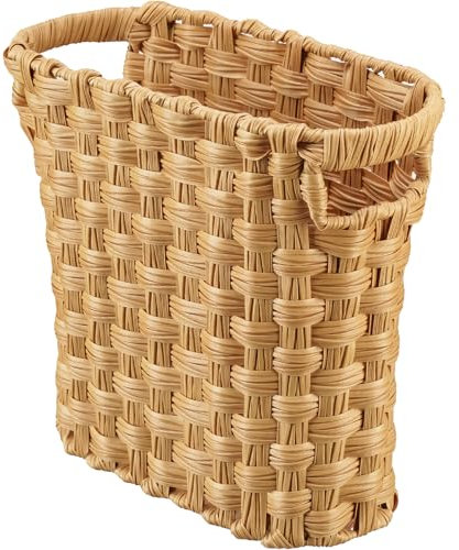 NiOffice Papierkorb Aufbewahrung Geflochten – Robuster Papiermülleimer mit Henkeln, Kompakter Mülleimer für Büro & Zuhause, Dekorativer geflochtener korb für Abfall & Aufbewahrung (Beige)