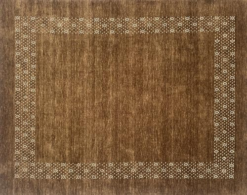 WAWA TEPPICH AC07 Wollteppich Gold 200 x 300 cm 100% Wolle handgewebt | Handgewebtes Unikat mit charaktervoller Struktur; vielseitig kombinierbar und passend für unterschiedliche Wohnstile