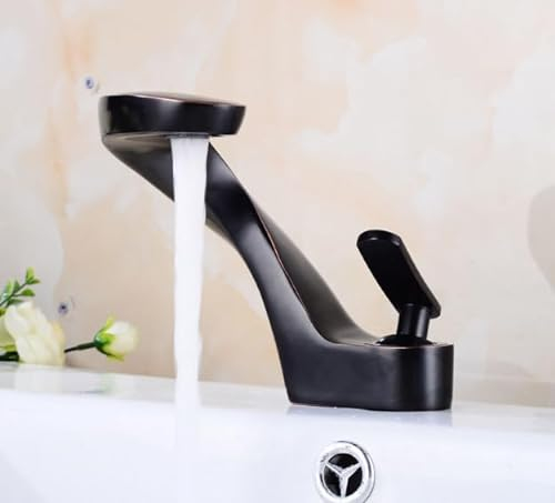 Aufsatzwaschtisch Armatur schwarz Waschtisch Armatur Armatur Badewanne Waschbecken Warm- und Kaltwasserhahn, schwarz antik