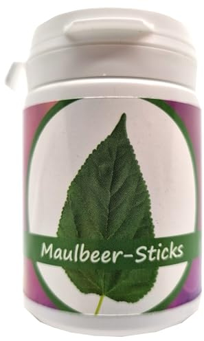 50g Futter Sticks (Maulbeerblätter) für Garnelen in Schraubdose/Welse, Krebse, Schnecken, Pellets