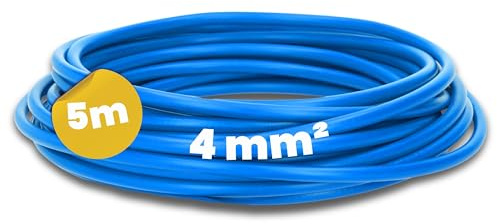 Kalitec 5m H07V-K 4 mm² Blau Aderleitung - Flexible Litze & Schaltdraht | Feindrähtige Verdrahtungsleitung für Schaltschrank und Rohrverlegung, HAR-geprüfte Einzelleitung bis 1000V Wechselspannung