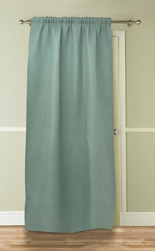 Olivia Rocco Aria Thermal Door Curtain Insulated Curtains Pencil Pleat Blackout Curtain Single Panel for Door Living Room Bedroom 117 x 213 cm, Mineral