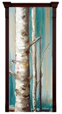 Türaufkleber Türtapete Türbilder Türposter Mond Tür Aufkleber PVC 3D DIY Selbstklebende Wasserfall Sonnenschein Wald Tapete Home Wohnzimmer Kunst Poster(O,90x200cm)