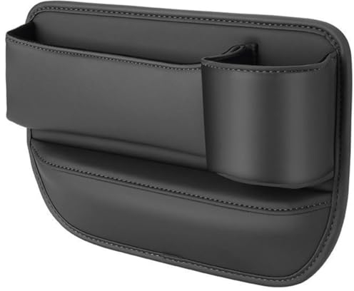 ZXAJDWNU Autositz Gap Aufbewahrungsbox Für Mazda MX-5 RF ND MX5+, PU-Leder Multifunktionale Organizer Konsolen-Seitentasche Lückenfüller mit Getränkehalter Zubehör,B/Black-Passenger Seat