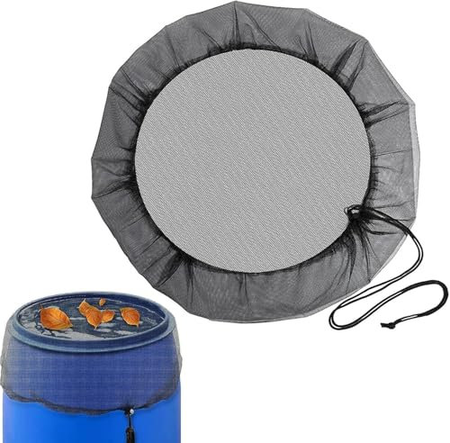 Schwarz Regentonnen Netz, Garten Regentonnennetz Abdeckung Mit Gummizug Schutznetz Mückenschu Verstellbares Regentonnennetz, Schutzabdeckung Schutz Vor Laub Stechmücken Bewässerung und Schlauchsysteme