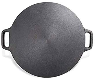 YIHANSS Topf, gewürzte Bratpfanne aus Gusseisen mit 2 Schlaufengriffen, ergonomische Bratpfanne, Pfannkuchen-/Crêpe-Pfanne aus Gusseisen