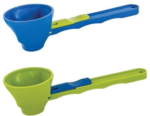2 Pezzi Paletta a Imbuto, Funnel Scoop Gym in Abs, Misurino per Proteine in Polvere Da Cucina, Imbuto per Polveri Con Base Scorrevole per Polveri Proteiche E Prodotti Secchi