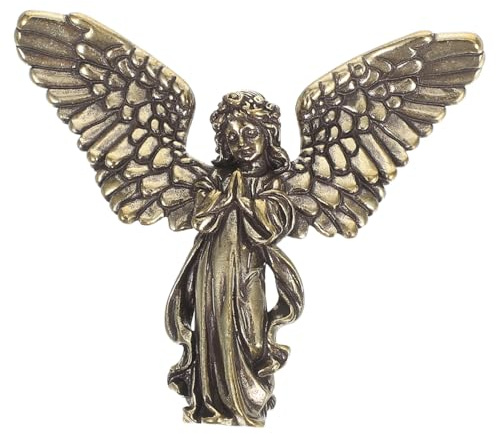Alipis Engel Ornamente Engel Tortenaufsatz Amor-engelfiguren Mini-feenfiguren Kleine Engelsfiguren San Arcangel-Statue Schutzengel-Statue St.- Feengarten Zubehör Golden Messing