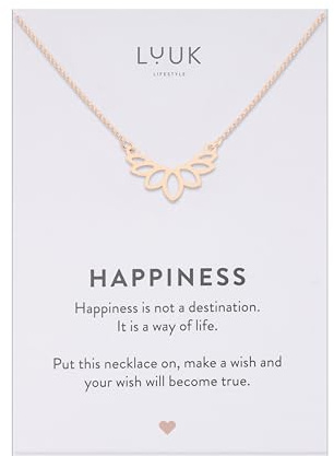 LUUK LIFESTYLE Filigrane Halskette mit Anhänger aus wasserfestem Edelstahl, Geschenk für Frauen, modernes Schmuck Design