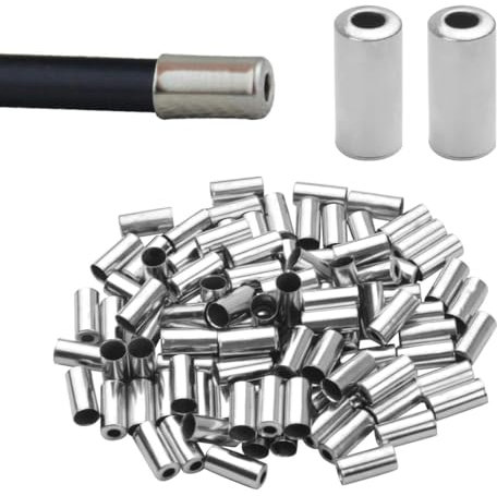 NHP 100er Pack Silberne Endkappe Fahrrad Bowdenzug Hülle Bremszug