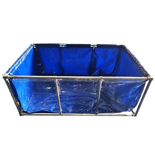Generisch Großer Fischteichrahmen aus PVC-Canvas – langlebiger Außenpool für Koi, Schildkröten und Wasserlebewesen – perfekt für Bewässerung und Wasserspeicherung (1 m x 1 m)
