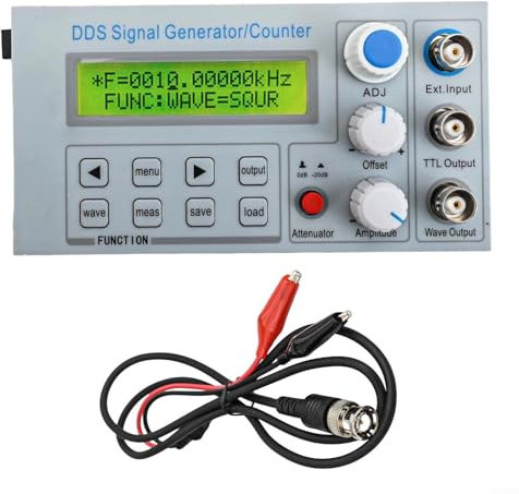 ComfyHarbor Generatore di segnale con funzione 10 MHz con contatore di frequenza, display LCD - risoluzione 0,01 Hz, sine/quadrato/triangolo/forme d'onda a dente di sega, uscita, misuratore di