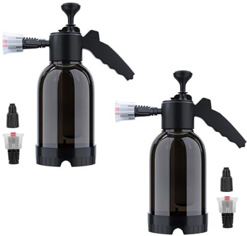 2Pcs Car Foam Sprayer, 2L Portable Wash Foam Pump Spray Bottle with Replacement Nozzle,Multipurpose Handheld Pressure Water Pump Sprayer for Car Cleaning,Garden Plants Watering (Black)