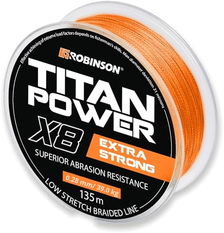 Robinson Geflochtene Angelschnur X8 | 8-Fach für Spinn- & Feederangeln | Maximale Wurfweite · Null Dehnung, direkter Bisskontakt · Extrem abriebfest · Weiche 8-Fach-Flechtung · Titan Power