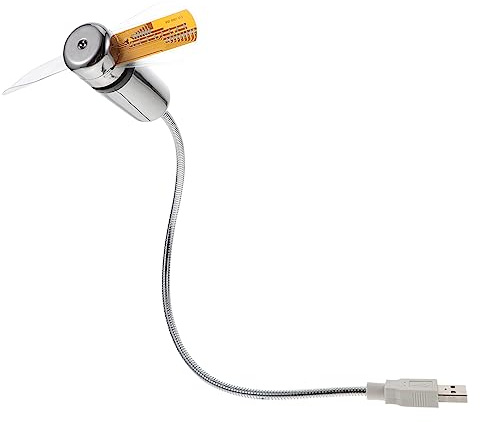 Vaguelly Ventilateur USB LED Mini avec Horloge et Température Flexible et Portable pour Bureau