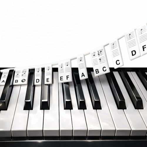 Removable Piano Keyboard Stickers for Beginners, Piano Notes Guide, Removable Piano Keyboard Note Labels for Learning, Fits Digital Piano 88 Weighted Keys, Alternative to Keyboard Letters Stickers