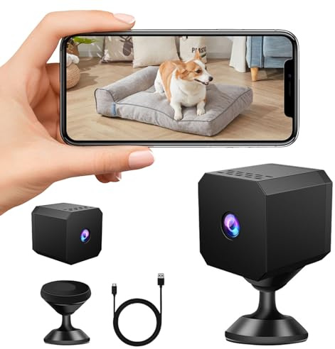 Générique Mini telecamera spia, WiFi 1080P Bluetooth Mini fotocamera, Interno/Esterno senza fili con audio e video, visione rilevamento del movimento con APP
