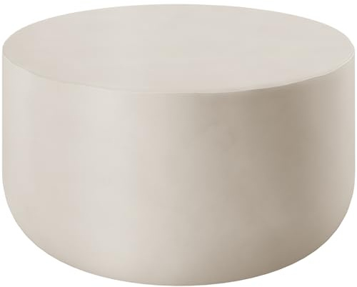 tectake® Couchtisch rund, Beistelltisch für in- und Outdoor, runder Side Table als Wohnzimmer oder Balkon Möbel, als Coffee Table, Gartentisch, Couch Tisch, Aesthetic Room Decor - weiß